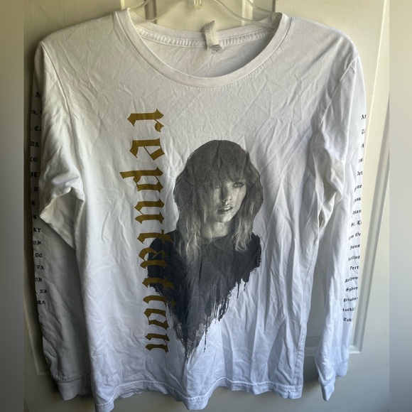 Taylor‎ Swift Reputation Tour Shirt Long Sleeve Women’s Small White Music - Picture 1 of 5